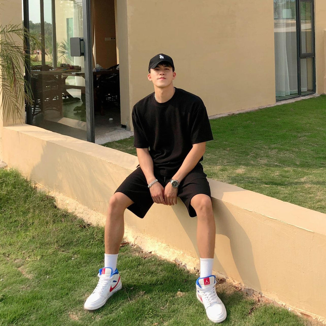 Casual Suit Short Sleeve T-shirt Quarter Shorts For Men - WOMONA.COM