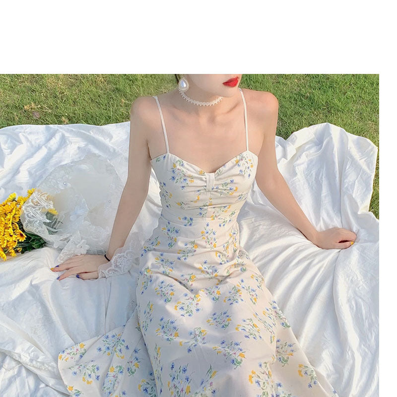 Wind Floral Sling Dress - WOMONA.COM