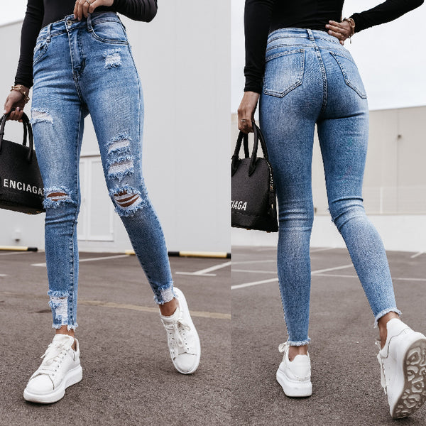 Women's Denim Trousers For Slim Slimming In Summer - WOMONA.COM