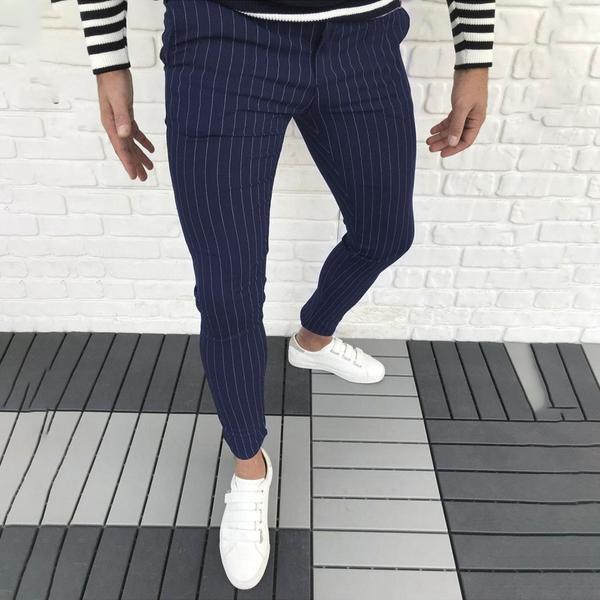 Striped men's casual pants - WOMONA.COM