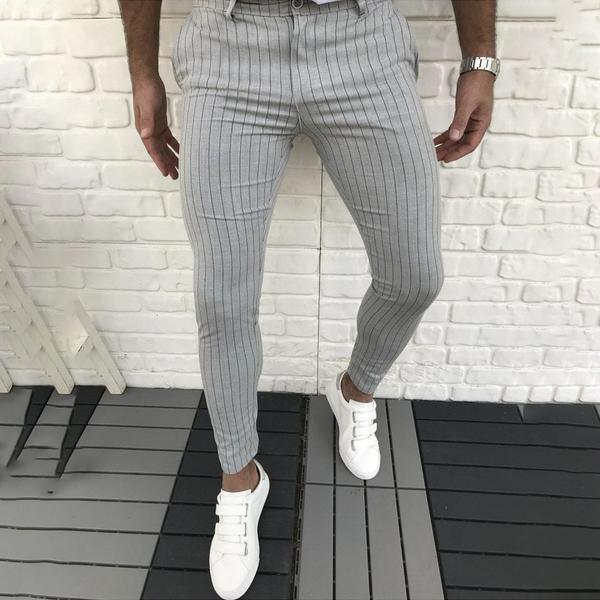 Striped men's casual pants - WOMONA.COM