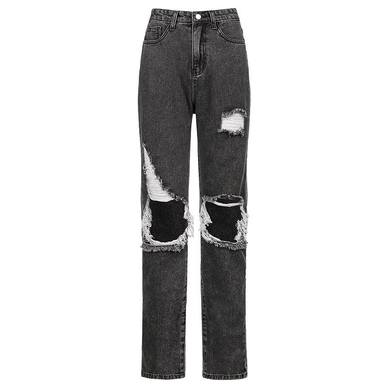 Fashion Jeans Irregular Pockets - WOMONA.COM