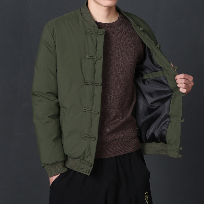 Chinese Style Cotton-Padded Jacket in Tang Suit For Men - WOMONA.COM