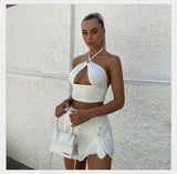 Sexy Crop Top Mini Skirts Two Piece Sets Women - WOMONA.COM