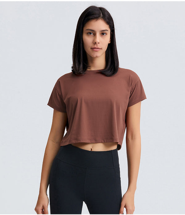 Half-Length Sports Loose Short Sleeves - WOMONA.COM