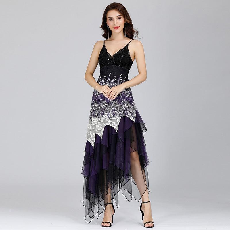 Tunic Women Party Dresses Shiny Rhinestones Sundress - WOMONA.COM