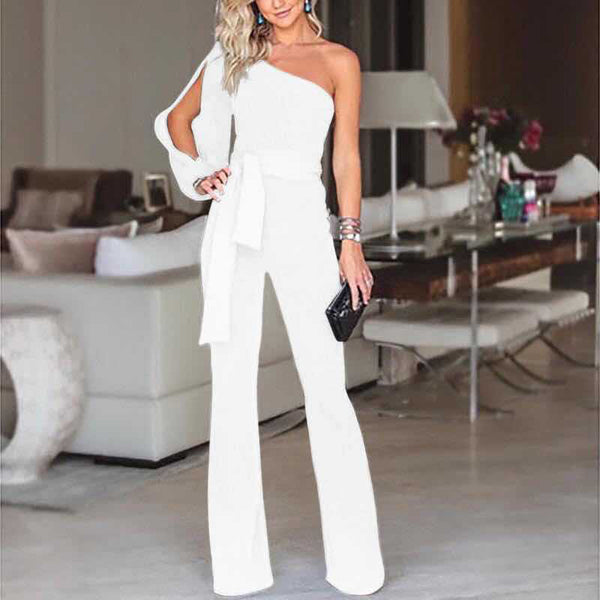 One-Shoulder Jumpsuit - WOMONA.COM