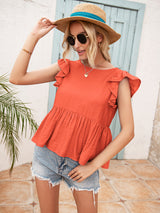 Summer Round Neck Short Sleeve Top Women - WOMONA.COM