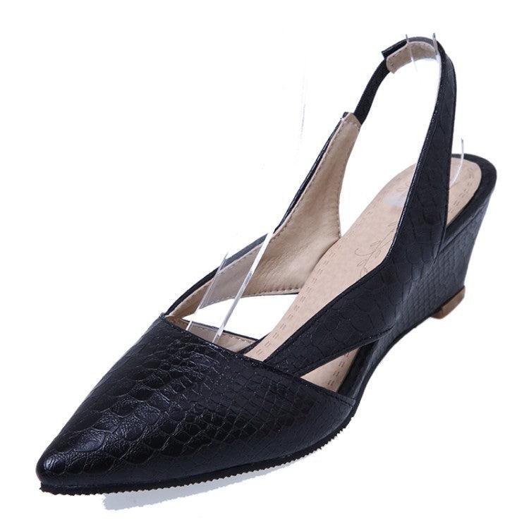 Mid-Heel Patent Leather Sandals - WOMONA.COM