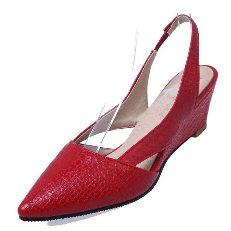 Mid-Heel Patent Leather Sandals - WOMONA.COM