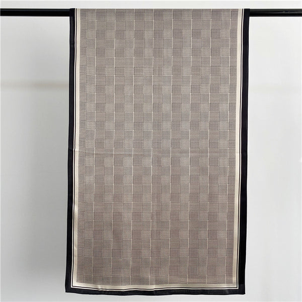 Houndstooth Long Silk Scarf - WOMONA.COM