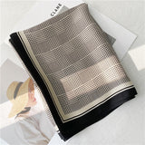 Houndstooth Long Silk Scarf - WOMONA.COM