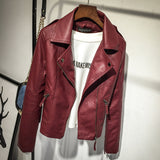 Autumn Motorcycle Leather Jacket - WOMONA.COM