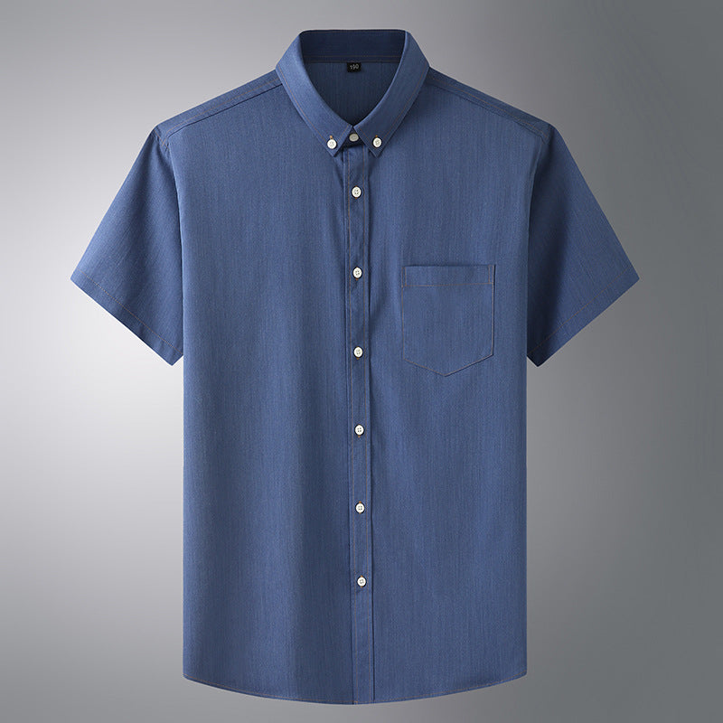 Denim Business Casual Shirt Men - WOMONA.COM