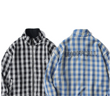 Reversible Plaid Stand Collar Jacket - WOMONA.COM