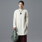 Casual Retro Ethnic Style Ramie Shirt - WOMONA.COM