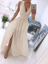 Color Sleeveless Dress - WOMONA.COM