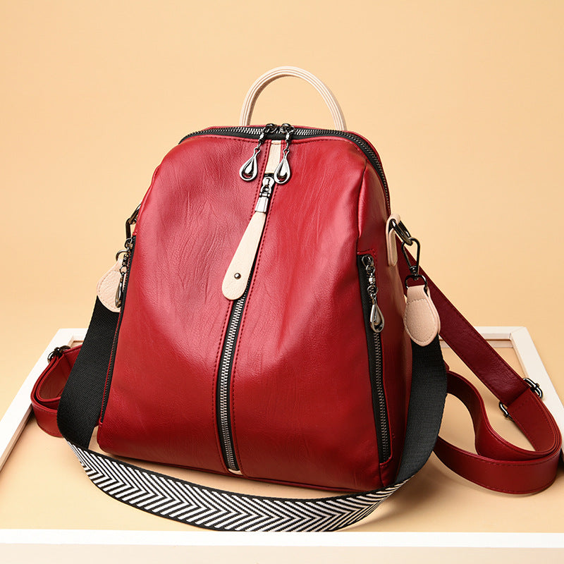 Soft Leather Backpack Fashion - WOMONA.COM
