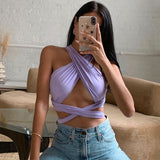 Sexy Cross Halter Tube Top Vest Women Trendy - WOMONA.COM