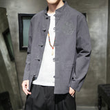 Cardigan Kimono Long-sleeved Shirt Mens - WOMONA.COM