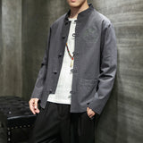 Cardigan Kimono Long-sleeved Shirt Mens - WOMONA.COM