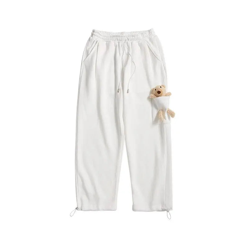 Straight Drawstring Knit Sweatpants - WOMONA.COM