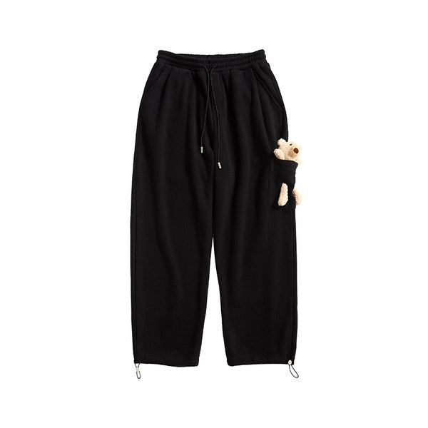 Straight Drawstring Knit Sweatpants - WOMONA.COM