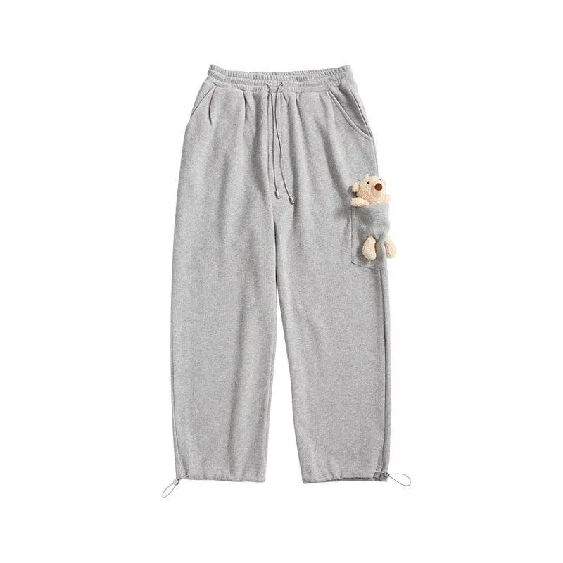 Straight Drawstring Knit Sweatpants - WOMONA.COM