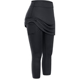 Elastic Sports Yoga Capris Skirts Legging - WOMONA.COM