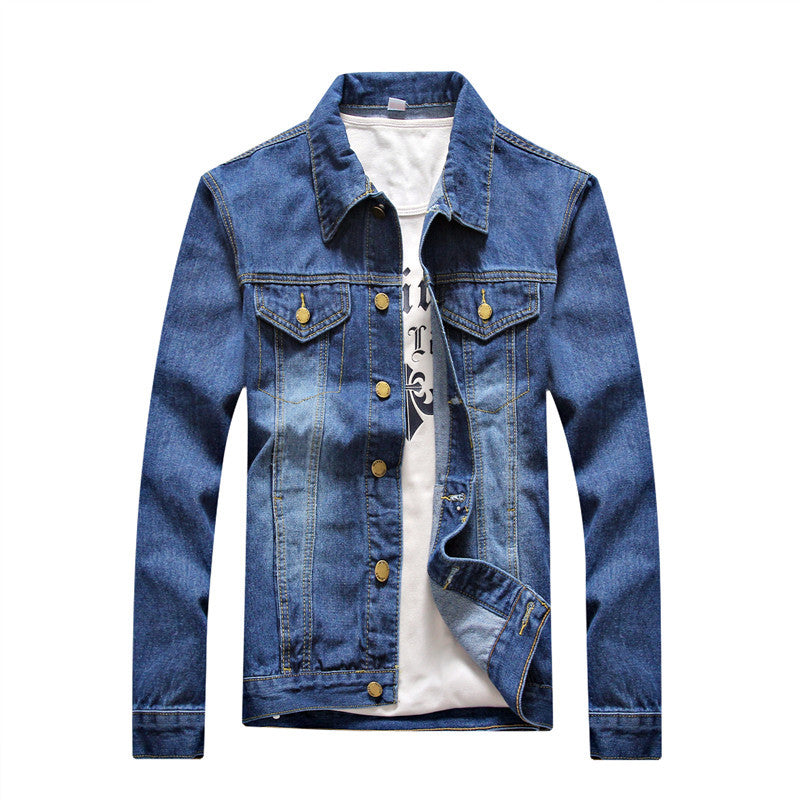 Men's Denim Long-Sleeved Jacket - WOMONA.COM