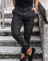 Men's Check Casual Pants - WOMONA.COM