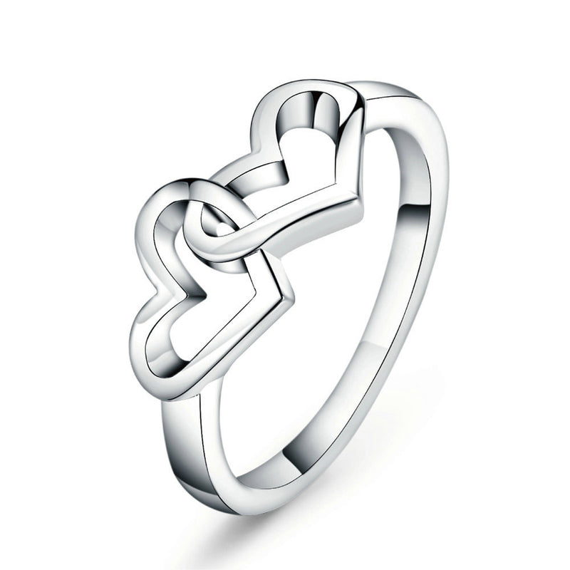 Fashionable Love Heart Ring, - WOMONA.COM