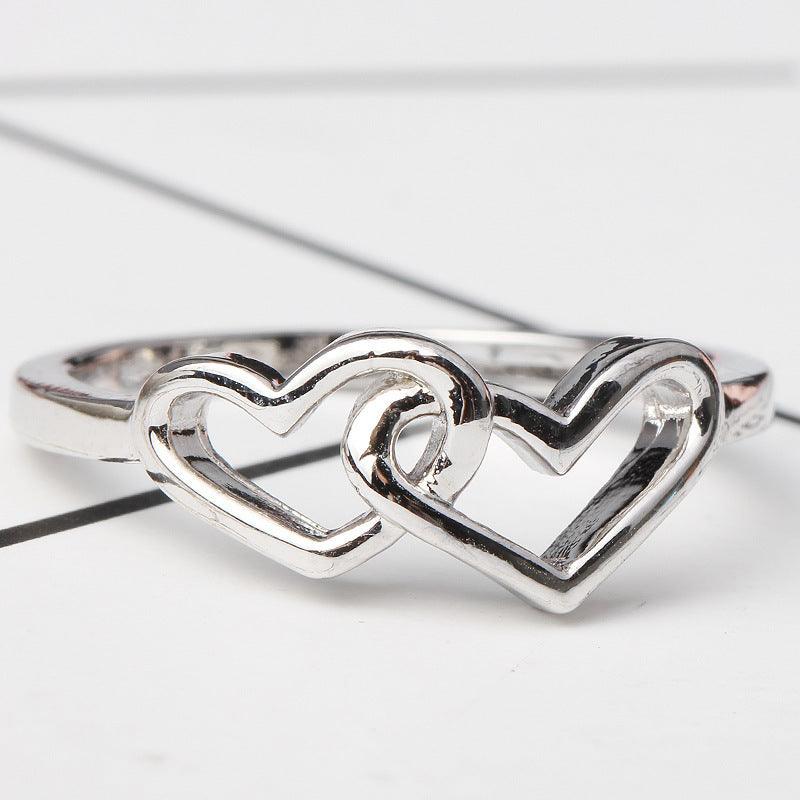 Fashionable Love Heart Ring, - WOMONA.COM