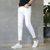 Summer Thin White Jeans - WOMONA.COM