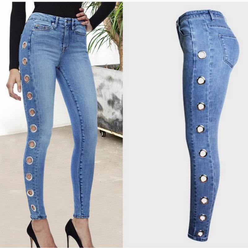 Fashion Tight Hoop Jeans For Women - WOMONA.COM