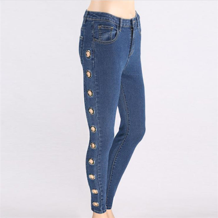 Fashion Tight Hoop Jeans For Women - WOMONA.COM