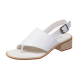 Flip Flops Chunky Heel Sandals - WOMONA.COM