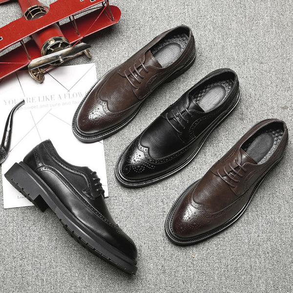 British leather shoes men's formal business shoes - WOMONA.COM