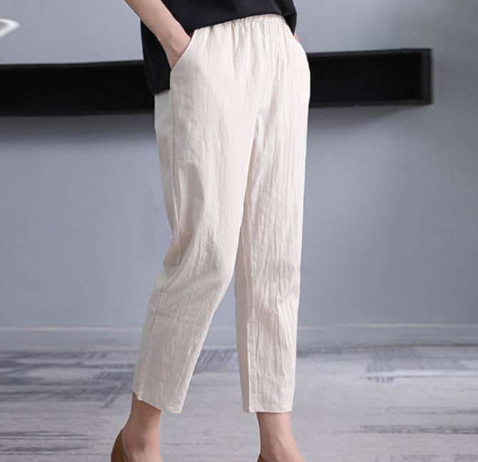 Loose And Thin Waist Pants - WOMONA.COM