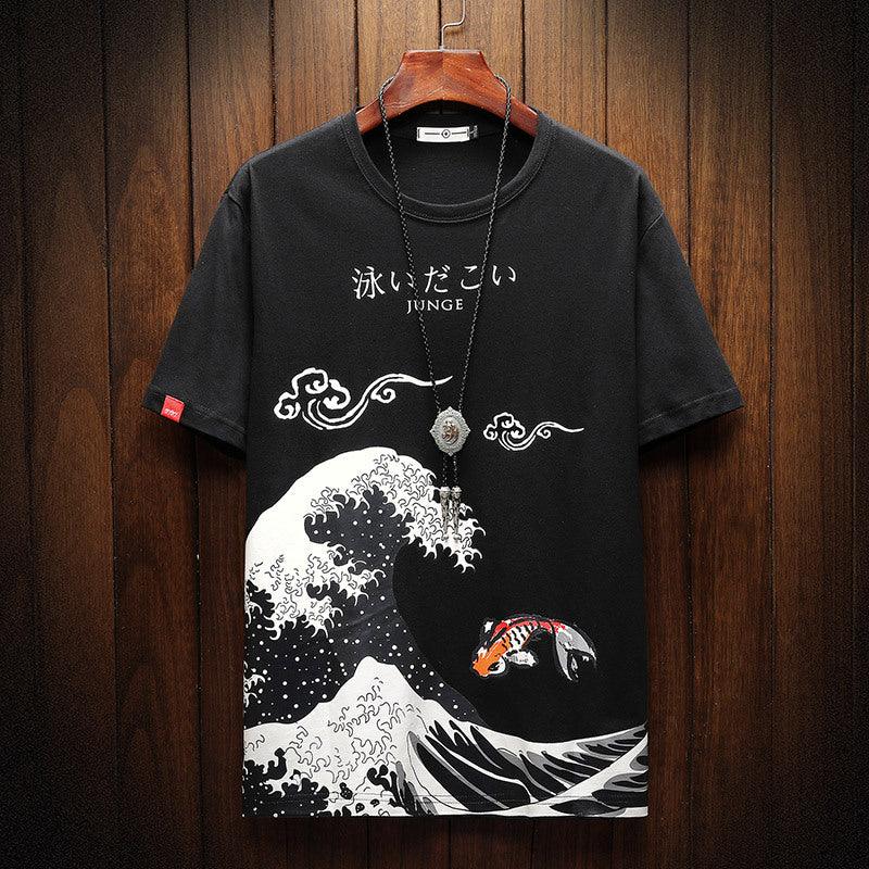 Casual Printed Round Neck T Shirt Men - WOMONA.COM