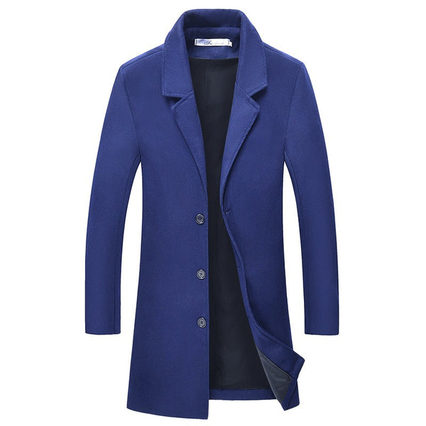 Woolen lapel trench coat - WOMONA.COM