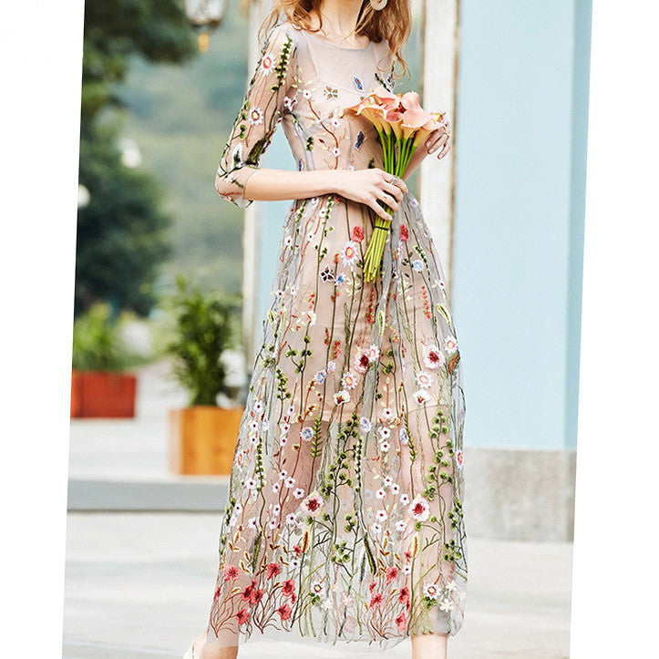 Party Flower Floral Dress - WOMONA.COM