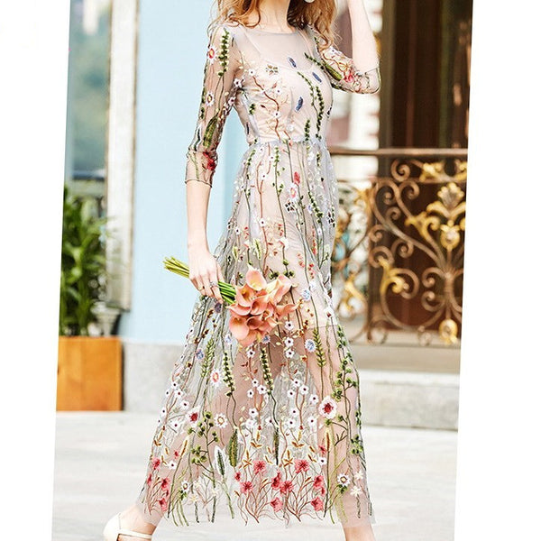 Party Flower Floral Dress - WOMONA.COM