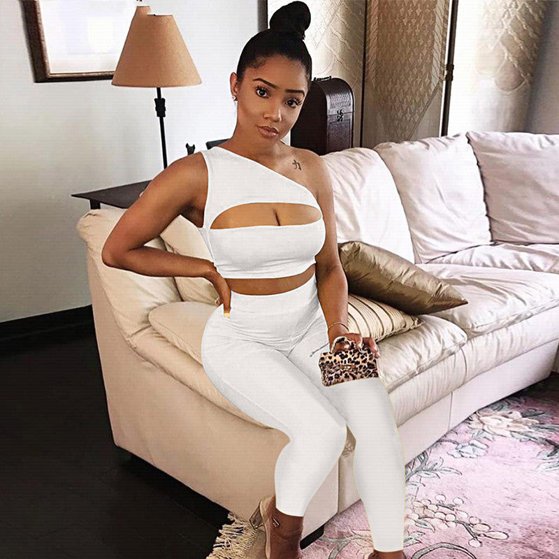 Women's Strapless Crop Tops Trousers Sports Outfits - WOMONA.COM