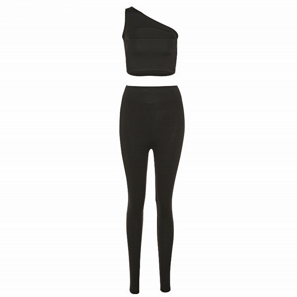 Women's Strapless Crop Tops Trousers Sports Outfits - WOMONA.COM