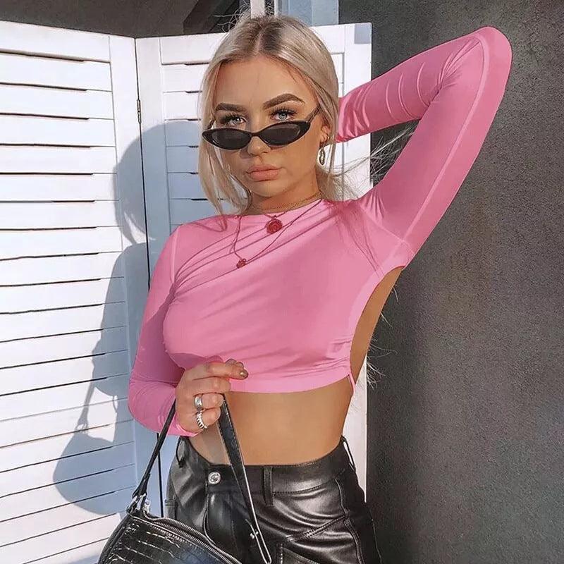 Solid Color Bottoming Shirt - WOMONA.COM
