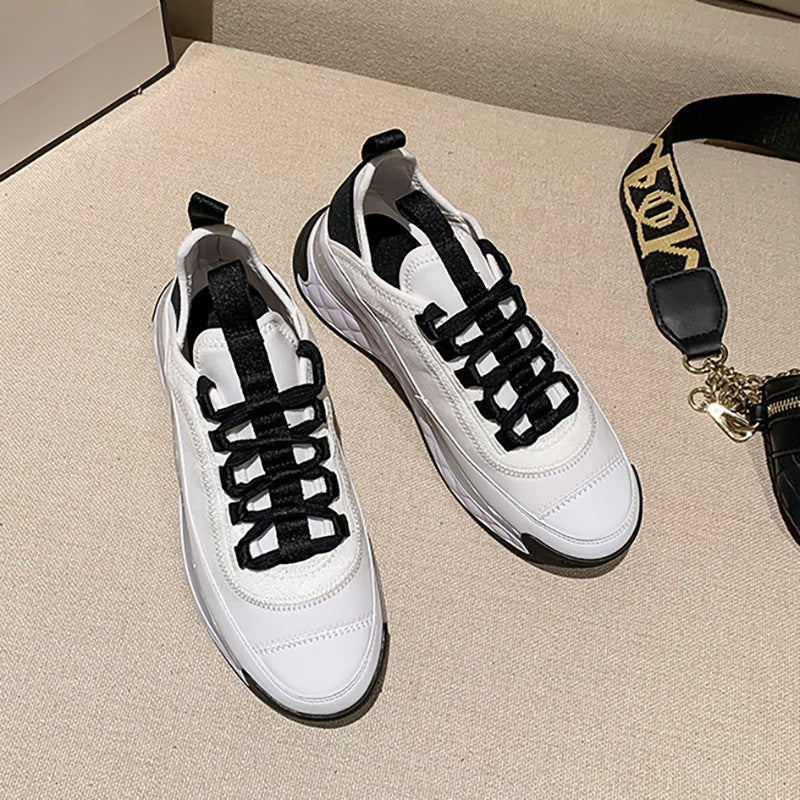 Luxury Brand Wedges Sneakers Leather Chunky - WOMONA.COM