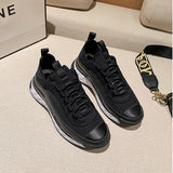 Luxury Brand Wedges Sneakers Leather Chunky - WOMONA.COM