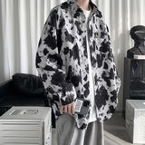 Tie Dye Cow Pattern Shirt Men - WOMONA.COM