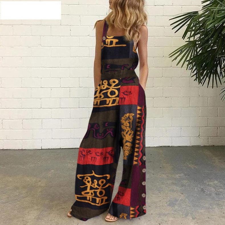 Casual Wide-Leg Side Buckle Jumpsuit - WOMONA.COM